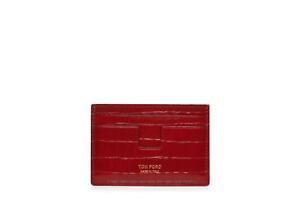 Tom Ford Y0232T-LCL239 Glossy Printed Croc Classic Cardholder 6 Card Slots New