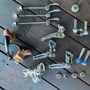 LOT: Vintage Campagnolo Nuovo Record Derailleurs, shifters, Skewer and more