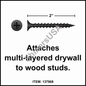 (3500) Black Drywall Coarse Thread Screw 7 x 2   Phillips Bugle Head #137968 - Picture 1 of 1