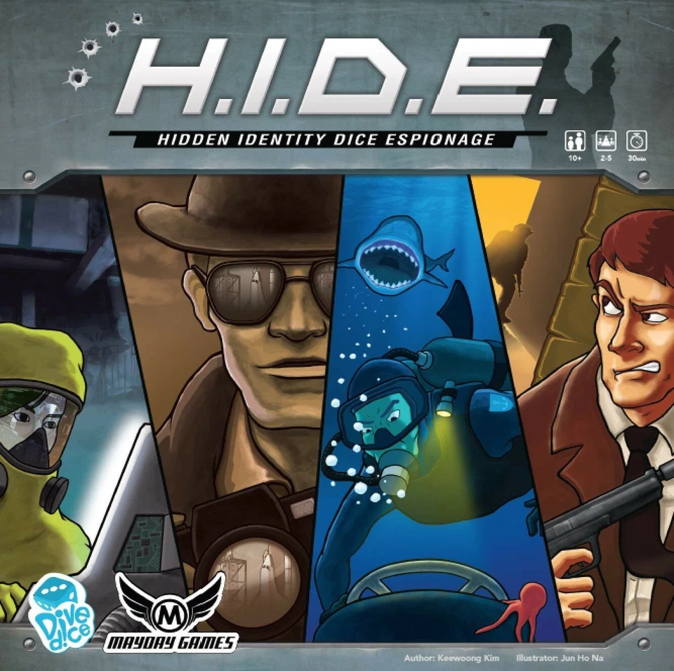 H.I.D.E. Hidden Identity Dice Espionage - Secret Role Game - Mayday Dive Dice - Image 1 of 4
