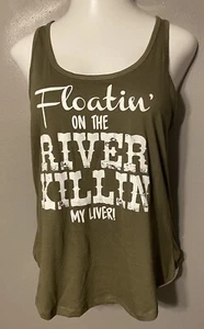 Tank-XL-Floatin On The River Killin My Liver-Verde Nuovo con etichette - Foto 1 di 2