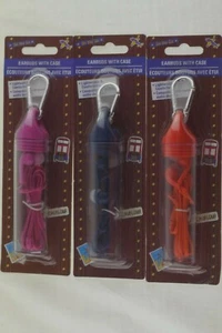 Auricolari 3,5 mm con custodia blu custodia trasparente in viaggio leggeri nuovi  - Foto 1 di 3