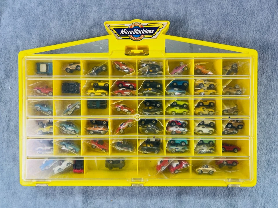 🔥🔥Vintage Galoob Micro Machines 1989Yellow Display Case Lot Of 67 Cars 🔥🔥 - Image 1 of 4