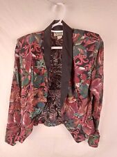 Wrapper VTG 80s 90s Shirt Womens  Sleeveless Shell   Floral USA Jacket SZ M