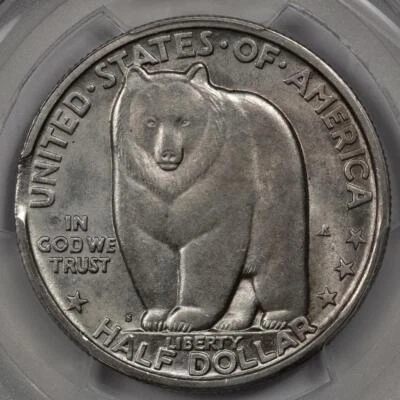 1936 S PCGS MS62 Clipped Planchet Bay Bridge Silver Half Dollar Mint Error - Image 1 of 4