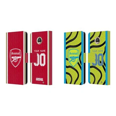 CUSTOM PERSONALIZED ARSENAL FC 2023/24 KIT LEATHER BOOK CASE FOR MOTOROLA PHONES - Image 1 of 4