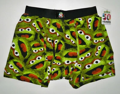 Cueca boxer verde nova com etiquetas Sesame Street OSCAR the GROUCH* GG - Imagem 1 de 2