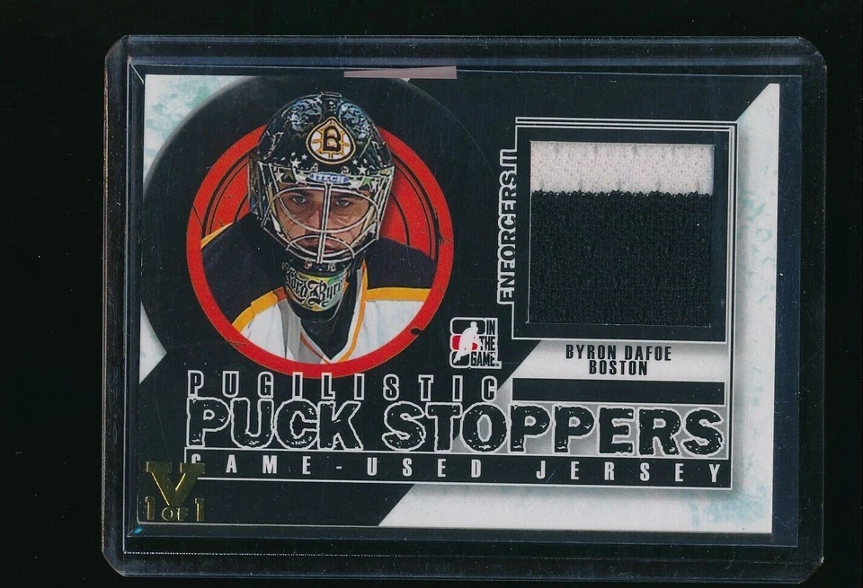 2013-14 ITG Enforcers Pugilistic Puck Stoppers Jerseys Byron Dafoe Vault 1/1 - Image 1 of 1
