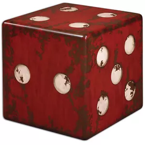 Uttermost UT-24168, Dice Traditional Style Accent Table, Red - Picture 1 of 2