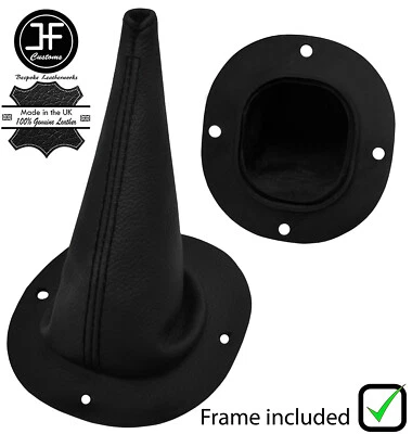 BOTA DE EQUIPO DE CUERO REAL PUNTADA NEGRA SOBRE GOMA + MARCO DE PLÁSTICO SE ADAPTA A MG MGB GT Foto 1 de 2