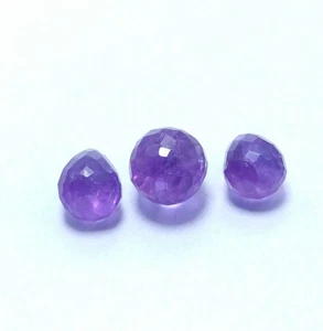 Natural Amethyst Faceted Cut Beads Drop 3 Pies 8 Carat Amethyst Gemstone - Picture 1 of 6