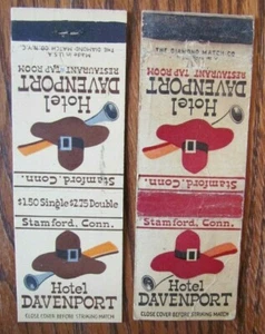 PILGRIM MATCHBOOK MATCHCOVERS: HOTEL DAVENPORT (STAMFORD, CONNECTICUT) -E17 - Imagen 1 de 1