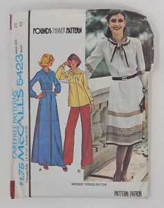 McCalls 1977 Pounds Thinner Sew Pattern #5423 Dress Top Size 20 Bust 42 Vintage - Picture 1 of 2