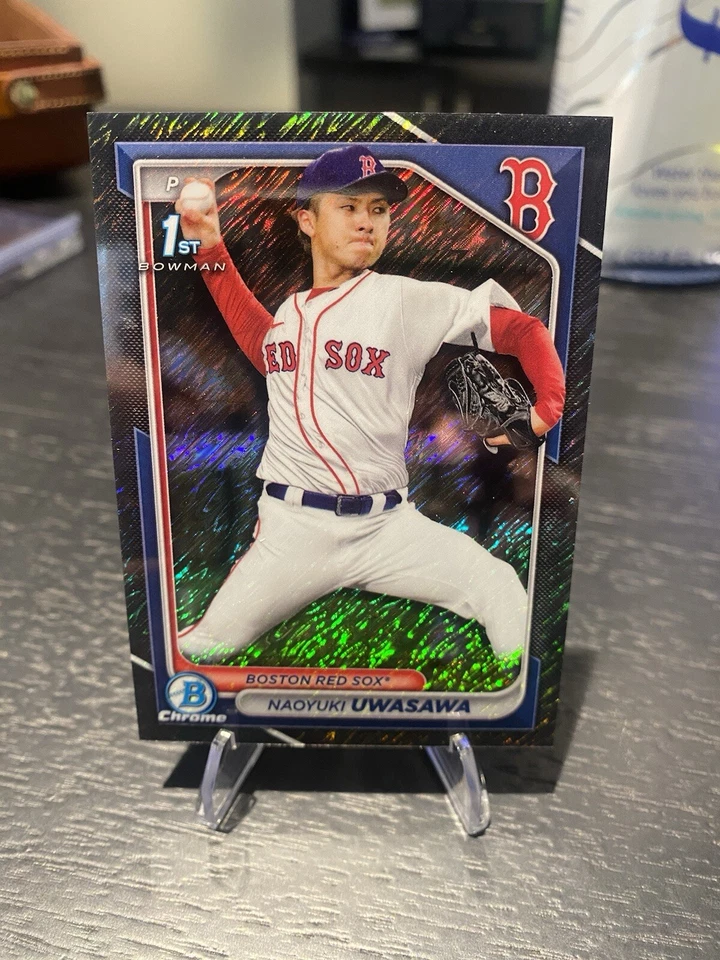 2024 Bowman Chrome 1st Black Shimmer Refractor /10 SSP #BCP-171 Noayuki Uwasawa - Image 1 of 3