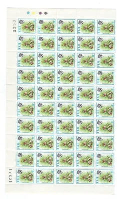 1971 Fiji Postage Stamps Mint Half Sheet of 6 cent 	Phaius tancarvilliae MNH - Imagem 1 de 3