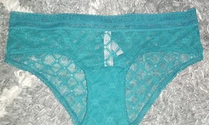 NEW Victoria secret logo mesh hiphugger panty Size medium green - Picture 1 of 3