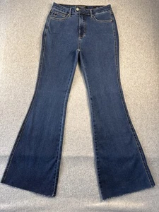 Judy blau 11/30 ausgestelltes Bein Stil JB22611 Boutique roher Schnitt Saum neu ohne Etikett - Bild 1 von 13