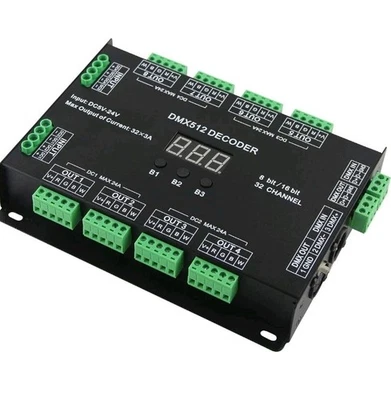 32 Channel 96A RGBW DMX 512 LED Decoder Controller DMX Dimmer DC5-24V RGBW LED - Image 1 of 4