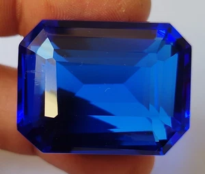 AA+++ Large Blue Tanzanite Emerald Cut 125 Ct. Loose Gemstone Gift for Women/Her - Picture 1 of 7