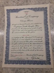 Standard Oil Co (Indiana) Ephemera Group 1940 plan de anualidad y plan de beneficios por fallecimiento - Imagen 1 de 11