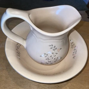 Pfaltzgraff Remembrance Blush Small Bowl And Pitcher -Pfaltzgraff Made For Ames - Picture 1 of 6