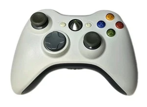 Official Microsoft Xbox 360 White Wireless Controller OEM Genuine Rechargeable - Picture 1 of 3
