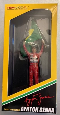 TrueScale Miniatures:  Aryton Senna Figure Type IV Raising Brazil Flag - 1991 - Image 1 of 2