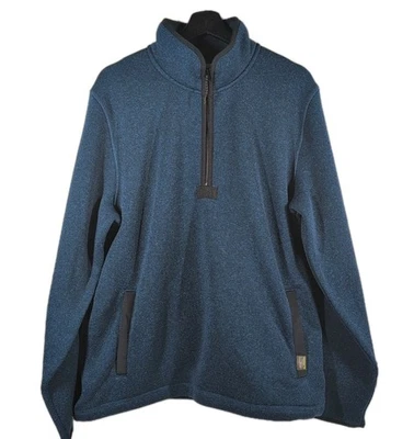 NEW LL Bean Fleece Pullover Sweater Mens Large Reg 1/2 Zip Dark Marin Blue - Image 1 of 4