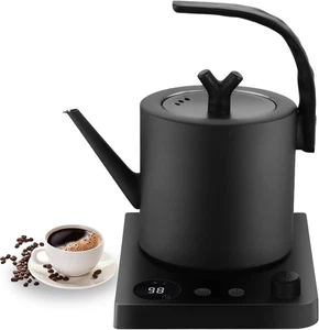 Hervidor eléctrico de cuello de cisne de 1,0 L con control de temperatura, té de acero inoxidable 304 - Imagen 1 de 7