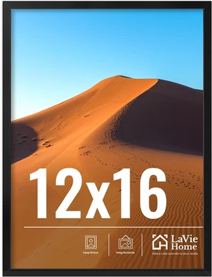 12x16相框墙面显示,12x16黑色相框带高清有机玻璃 — 第 1/4 张图片