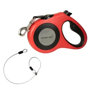 16FT Chew Proof Retractable Dog Leash Anti Chewing Wire Ropes Reflective Red - Picture 1 of 7
