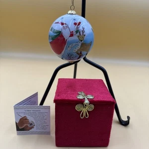 Vintage Li Bien Weihnachten Glas Ornament handbemalt wendbar Santa Schnee 2012 - Bild 1 von 11