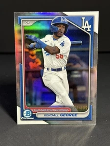 Kendall George 2024 Bowman cromo plata refractor Los Angeles Dodgers/499 - Imagen 1 de 2