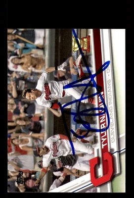 Signed Baseball Card Auto Tyler Naquin 2017 Topps #203 Cleveland Indians - Image 1 of 2