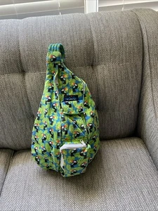 Kavu Crossbody Green Canvas Cotton Toucan Pattern Sling Rope Backpack Bag - Picture 1 of 8