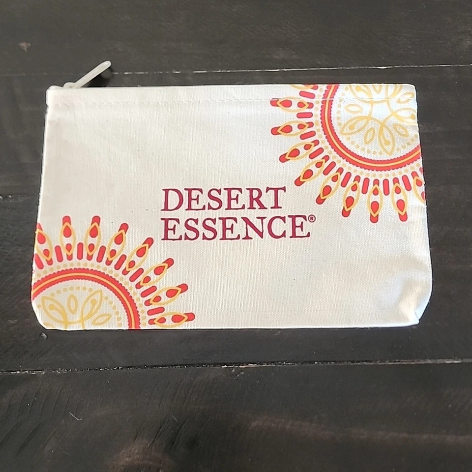 Bolso de Lona DESERT ESSENCE Cierre con Cremallera Maquillaje de Viaje Crema Naranja Amarillo Foto 1 de 4
