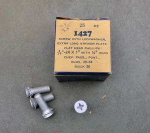 1949-1956 GM Long Door Jamb Striker Screws Chevy Pontiac Olds Buick Zinc Plated - Picture 1 of 1
