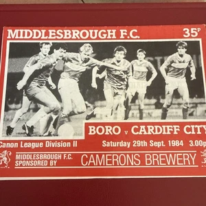 1984 Middlesbrough V Cardiff City  Programme - Picture 1 of 3