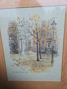Rare Beauty Alice Mostoff Vintage Watercolor Print Greenwich Village New York  - Bild 1 von 5