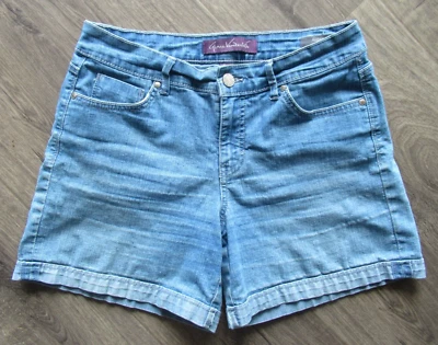 MUJERES Gloria Vanderbilt "AIDEN" 4256 PIEDRA BORDADO LAVADO DENIM CORTO TALLA 6 Foto 1 de 4