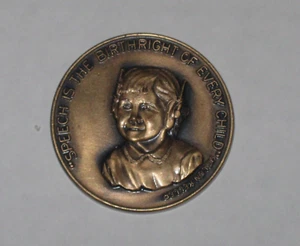 HELEN KELLER 1967 Clarke School For Deaf 100th Anniversary Token- Northampton MA - Picture 1 of 2
