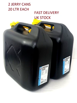 ALL RIDE 2 X 20L LITRE Jerry Can Spout Nozzle Petrol Diesel Container Storage Van Fuel