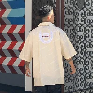 Camicie Uomo Rocawear Crema | Bianco | Borgogna S/S Bottoni Nuove con etichette - Foto 1 di 5