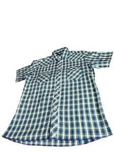 Wrangler Pearl Snap kariertes Hemd Herren Gr. L Tall lang Cowboy Western Workwear - Bild 1 von 7