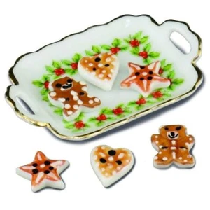 Poupées Maison Noël Biscuits Sur Plateau Ornements Miniature Reutter Accessoire - Photo 1/8