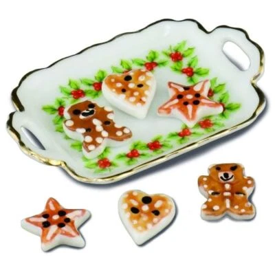 Bambole Casa Natale Biscotti Su Vassoio Ornamenti Miniatura Reutter Accessorio - Immagine 1 di 4