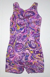 Traje Alpha Factor Biketard Unitard Holograma Bicicleta Geométrica Nuevo Niña XS 2/3 - Imagen 1 de 8