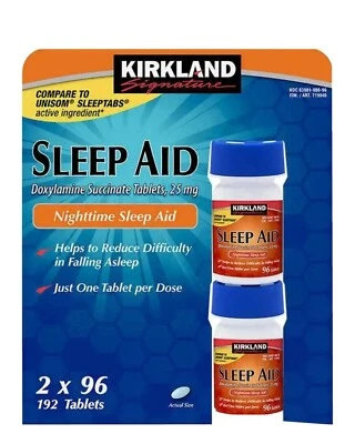 Kirkland Signature Sleep Aid Doxylamine Succinate Sleep Aid 25 Mg 96-384 tablets - Image 1 of 4