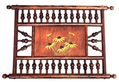 Espelho de parede vitoriano pintado à mão margarida bola e vara fretwork pendurado lado Dble - Imagem 1 de 4