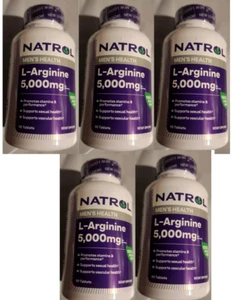 L-Arginine 5000mg 5X90 Tablets Natrol Expires 2025 Vitamin B-12/Folate - Picture 1 of 2